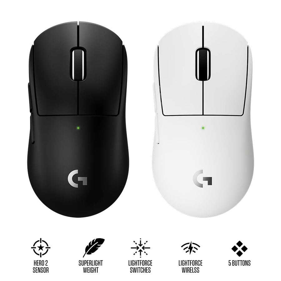 Logitech Pro X Superlight 2c Lightspeed Wireless Gaming Mouse (Black, White)