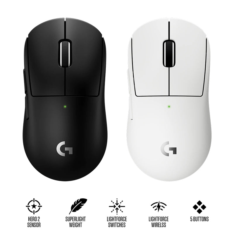 Logitech Pro X Superlight 2c Lightspeed Wireless Gaming Mouse (Black, White)