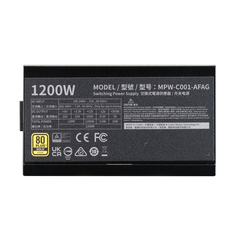 Cooler Master Elite Gold 1200 80+ Gold ATX 3.1 & PCIe Gen 5.1 Fully Modular Power Supply