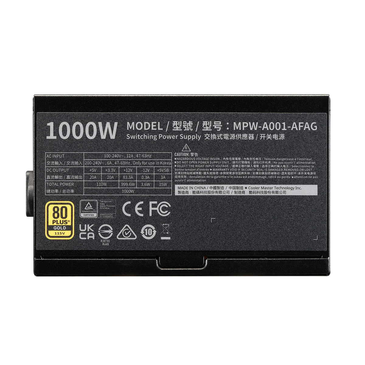 Cooler Master Elite Gold 1000 80+ Gold ATX 3.1 Full-Modular Power Supply