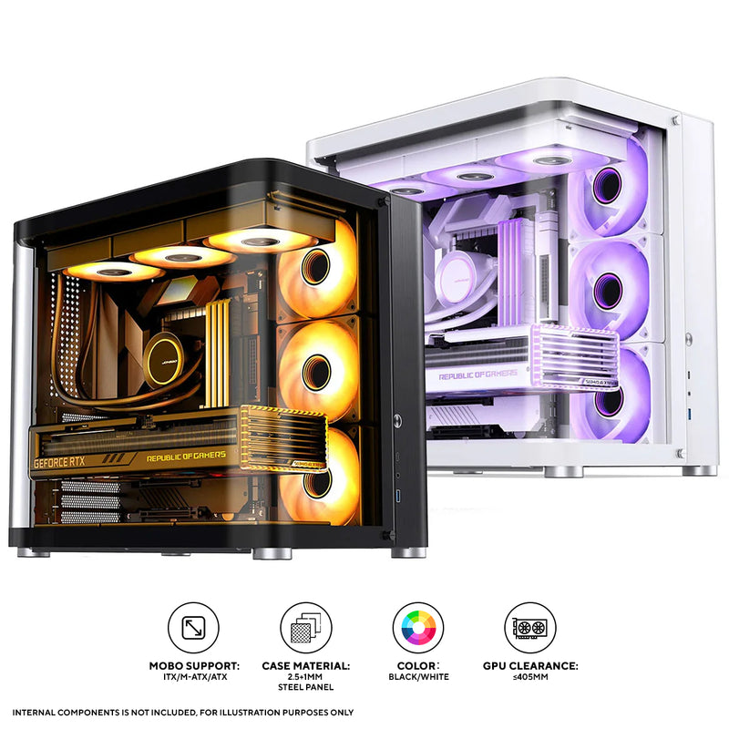 Jonsbo TK-2 ATX Separated Cabinet Computer Case (Black, White)