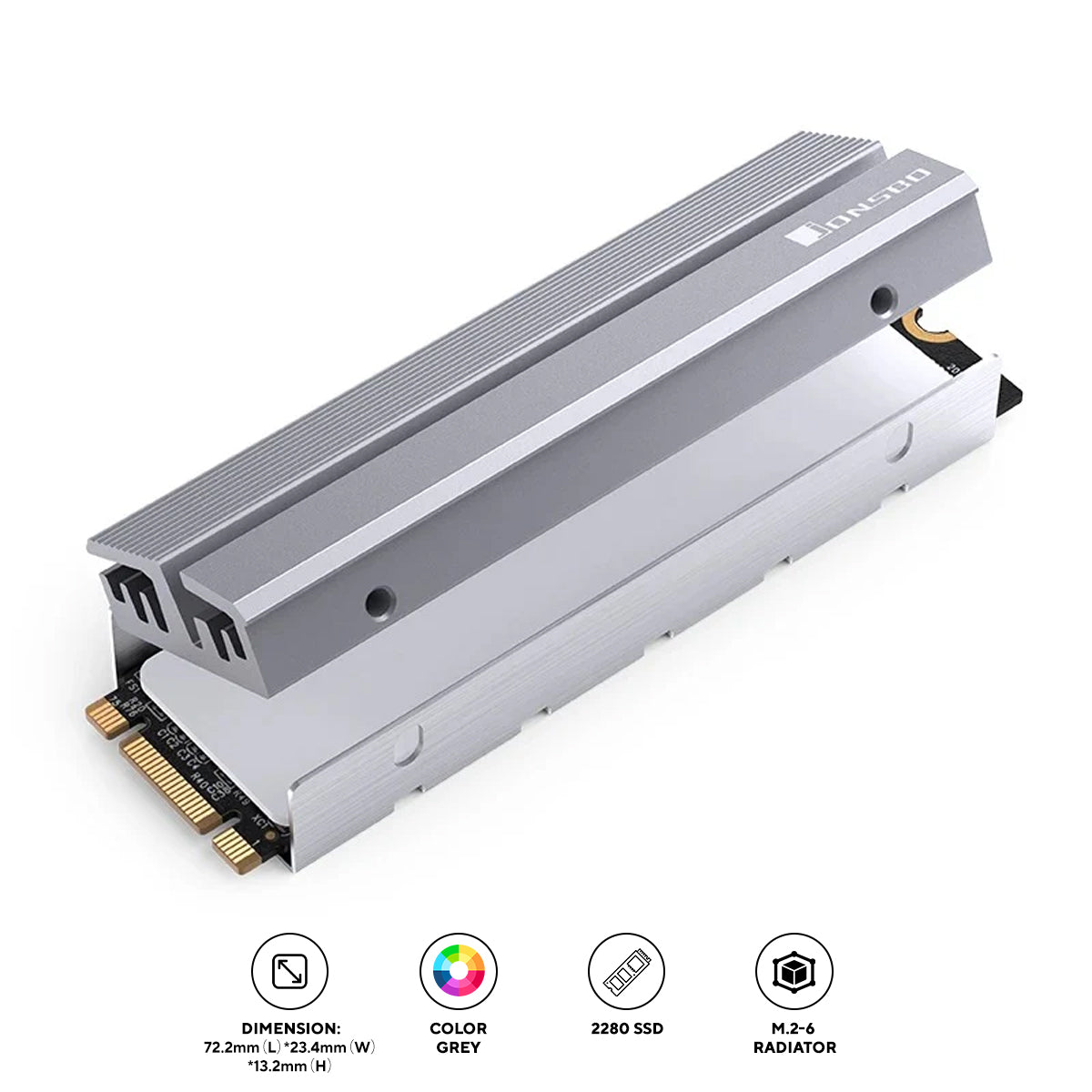 Jonsbo M2-6 SSD Air Cooling Radiator (Grey)