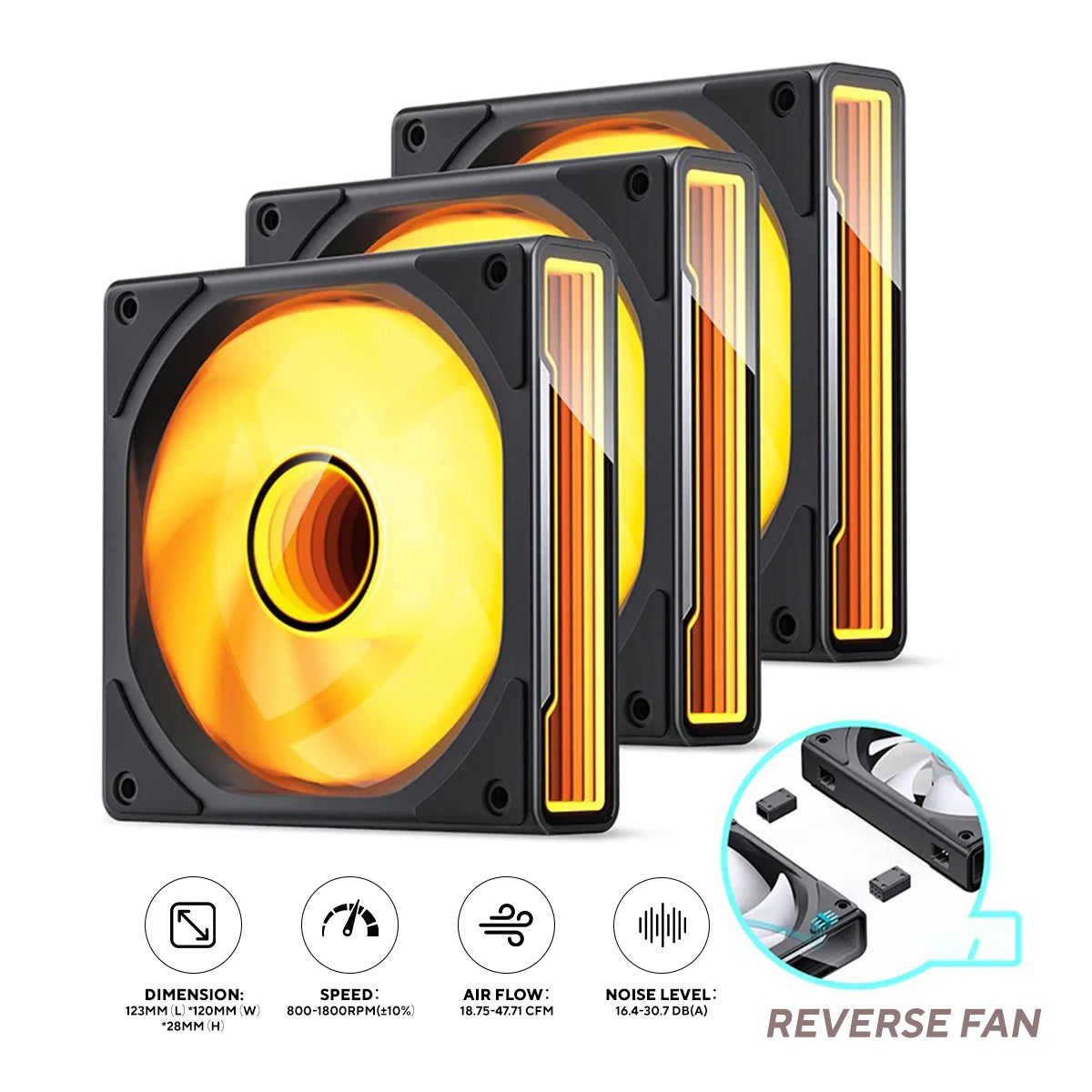 Jonsbo ZK-120BR ARGB 3-in-1 Reverse Magic Fan (Black)
