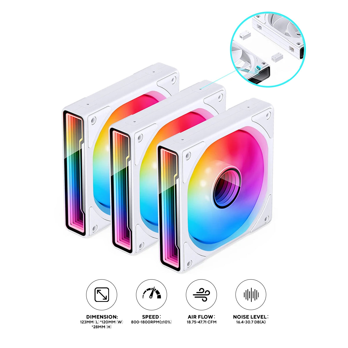 Jonsbo ZK-120W ARGB 3-in-1 Magic Fan (White)