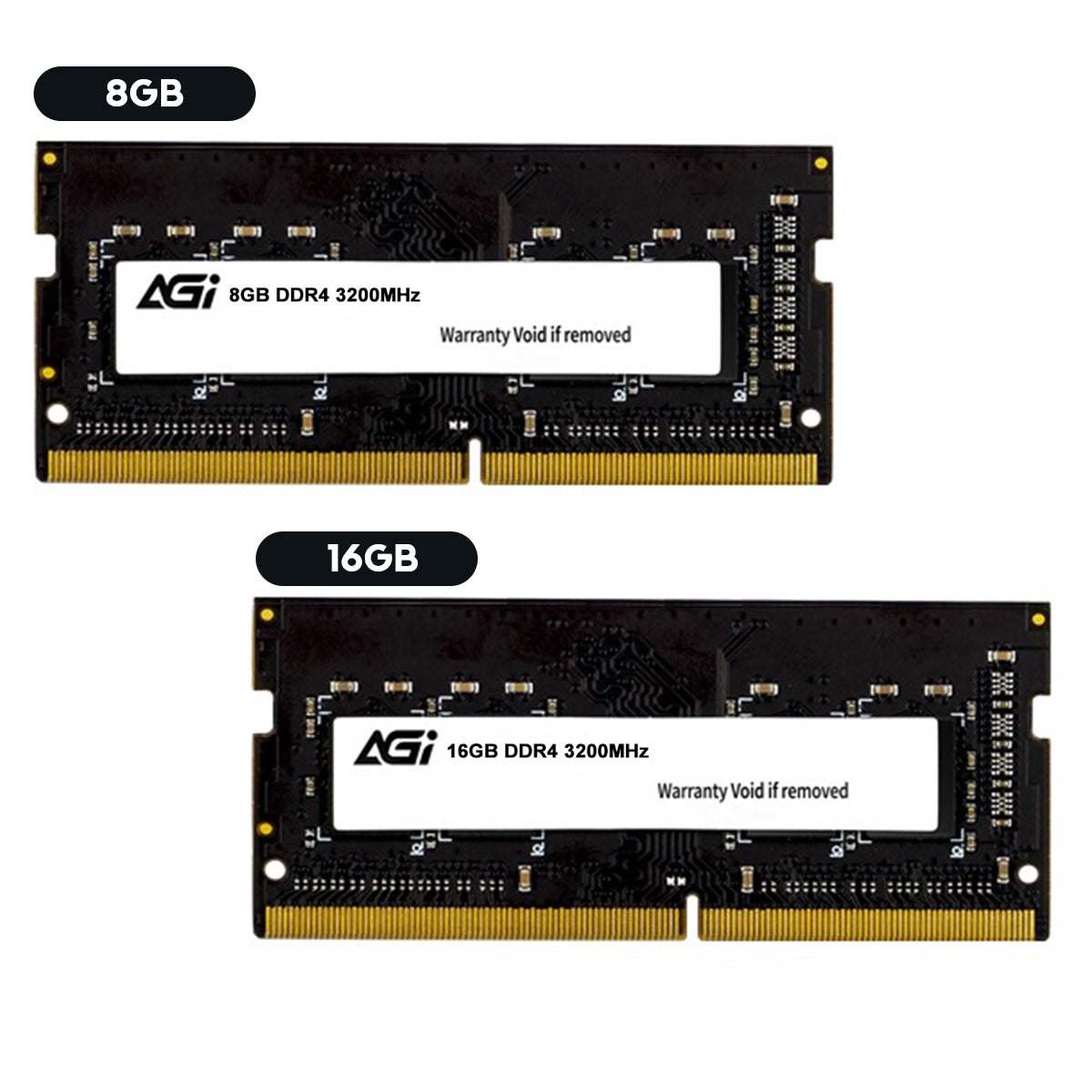AGI SD138 DDR4 3200MHz CL22 1.2V Single Pack Laptop Memory (8GB, 16GB)