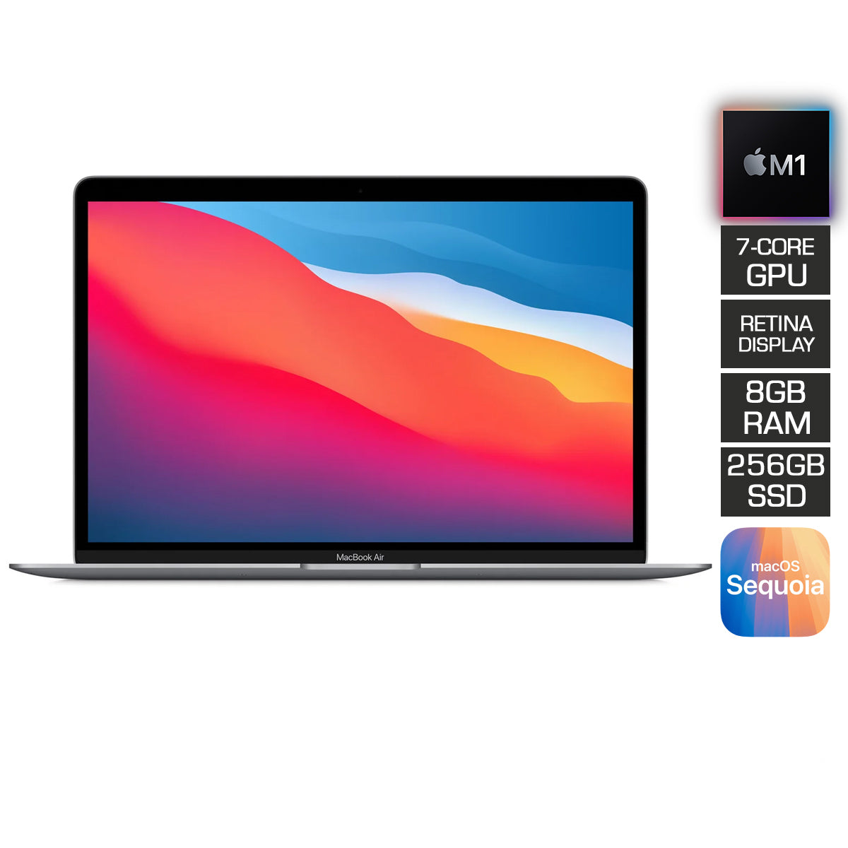 MacBook Air 13" 8GB + 256GB SSD M1 Chip with 8-Core CPU & 7-Core GPU (Space Grey) (MGN63PA/A)