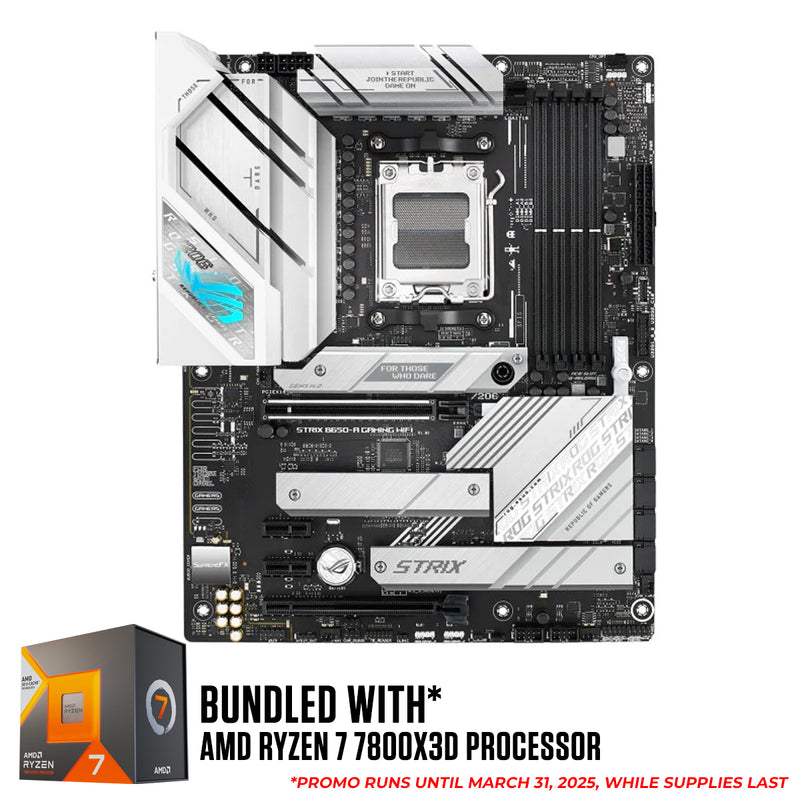 Asus ROG Strix B650-A Gaming WiFi Motherboard Bundle (Ryzen 7 5700X3D, Ryzen 7 5800X3D, Ryzen 7 7800X3D, Ryzen 7 9800X3D, Ryzen 9 7900X3D, Ryzen 9 7950X3D)