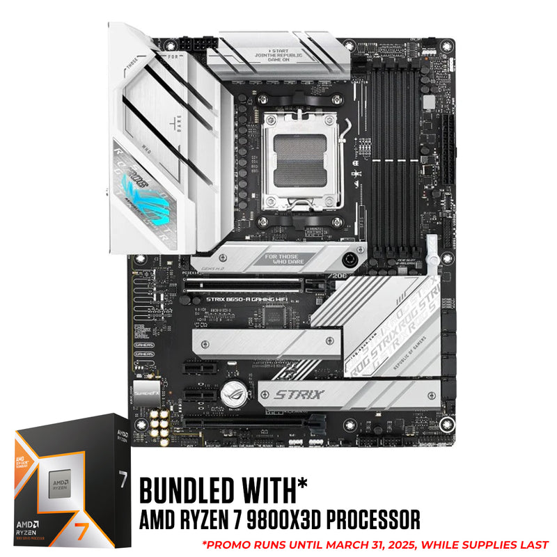 Asus ROG Strix B650-A Gaming WiFi Motherboard Bundle (Ryzen 7 5700X3D, Ryzen 7 5800X3D, Ryzen 7 7800X3D, Ryzen 7 9800X3D, Ryzen 9 7900X3D, Ryzen 9 7950X3D)