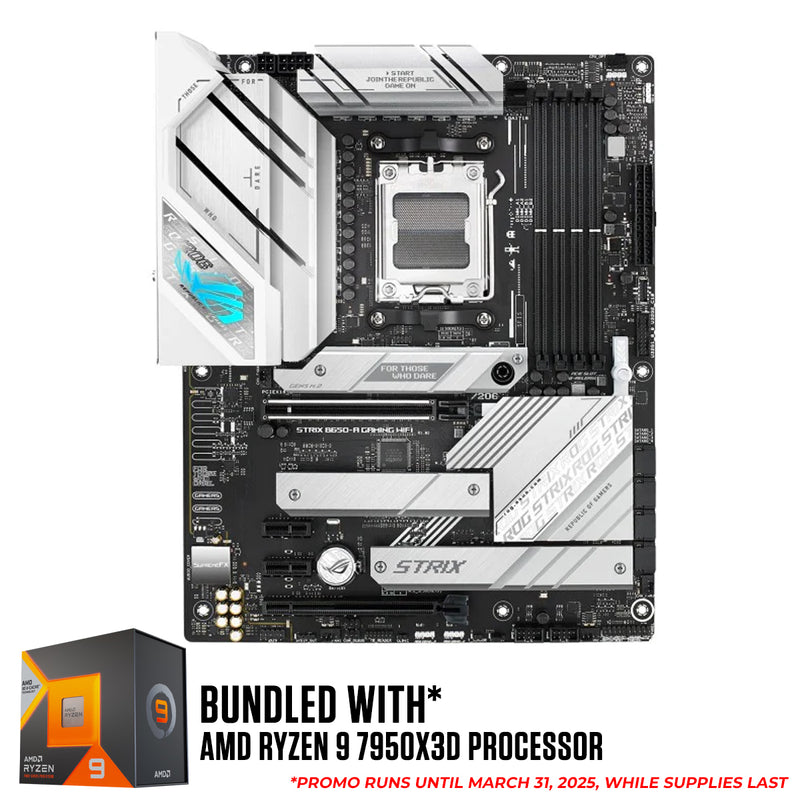 Asus ROG Strix B650-A Gaming WiFi Motherboard Bundle (Ryzen 7 5700X3D, Ryzen 7 5800X3D, Ryzen 7 7800X3D, Ryzen 7 9800X3D, Ryzen 9 7900X3D, Ryzen 9 7950X3D)