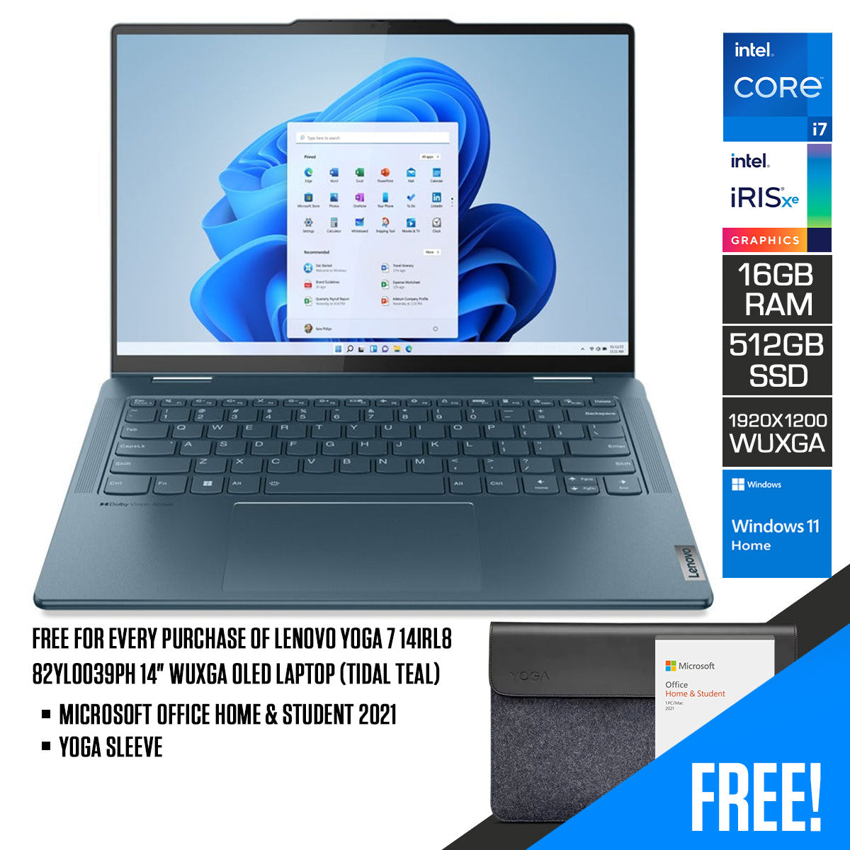 Lenovo Yoga 7 14IRL8 82YL0039PH 14" WUXGA OLED Laptop