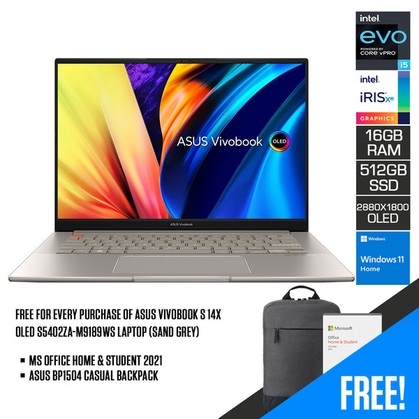 Asus Vivobook S 14X OLED S5402ZA-M9189WS Laptop (Sand Grey)