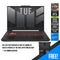 Asus TUF Gaming A15 FA507XI-LP033W Gaming Laptop (Mecha Gray) | 15"6 FHD (1920x1080) 144Hz | Ryzen 9 7940HS | 8GB RAM | 512 SSD | RTX 4070 | TUF Gaming Backpack