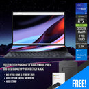Asus Zenbook Pro 14 Duo OLED UX8402VV-P1051WS (Tech Black) | 14.5" 2.8K OLED (2880X1800) | I9-13900H | 32GB RAM | RTX 4060 | 1TB SSD | Windows 11 Home | MS Office Home & Student 2021 | Asus BP1504 Casual Backpack | Asus Stand