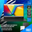 Asus Vivobook 16X K3605ZC-N1140WS Laptop (Indie Black) | 16" WUXGA (1920 x 1200) | i7 12650H | 16GB RAM | 512 GB SSD | RTX 3050 | Windows 11 Home | MS Office Home & Student 2021 | Asus BP1504 Casual Backpack