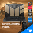 Asus TUF Gaming A16 Advantage Edition (2023) FA617NS-N3089W Gaming Laptop (Sandstorm) | 16" WUXGA 165Hz (1920x1200) | Ryzen 7 7735HS | 8GB RAM | 512GB SSD | AMD Radeon RX 7600S | Windows 11 Home | TUF Gaming Backpack