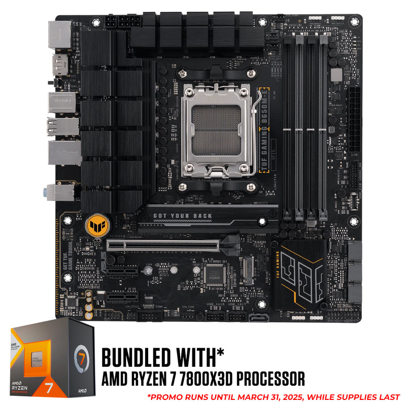 Asus TUF Gaming B650M-E Motherboard Bundle (Ryzen 7 5700X3D, Ryzen 7 5800X3D, Ryzen 7 7800X3D, Ryzen 7 9800X3D, Ryzen 9 7900X3D, Ryzen 9 7950X3D)