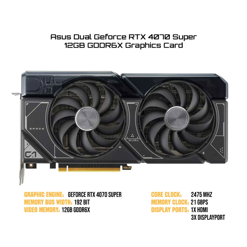 Asus Dual Geforce RTX 4070 Super 12GB GDDR6X Graphics Card