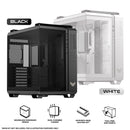 Asus TUF Gaming GT502 Horizon Mid-Tower PC Case (Black, White)