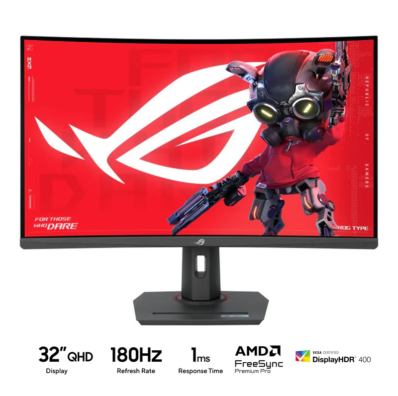 Asus ROG Strix XG32WCS-J 32" QHD (2560x1440) 180Hz 1ms GtG Fast VA USB Type-C Ultra Fast Curved Gaming Monitor