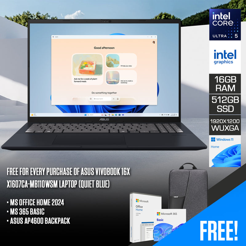 Asus Vivobook 16X X1607CA-MB110WSM Laptop (Quiet Blue) | DataBlitz