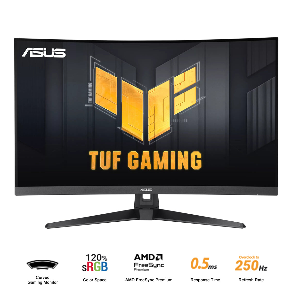 Asus TUF Gaming VG32VQM5B 31.5" FHD (1920x1080) 250Hz 0.5ms GTG Fast VA Curved Monitor with Tilt Adjustment & VESA Wall Mounting