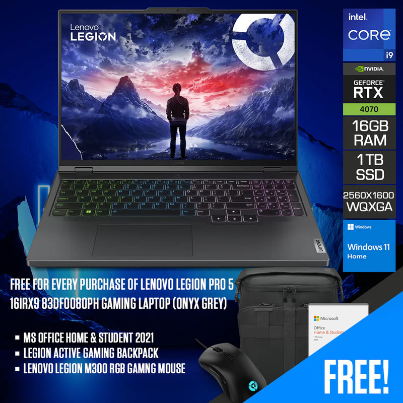 Lenovo Legion Pro 5 16IRX9 83DF0080PH Gaming Laptop (Onyx Grey)