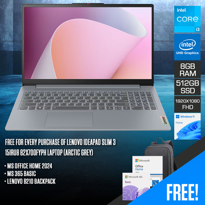 Lenovo IdeaPad Slim 3 15IRU8 82X700FYPH Laptop (Arctic Grey)