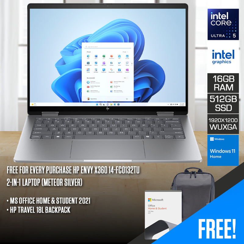 HP Envy x360 14-FC0132TU 2-in-1 Laptop (Meteor Silver) | DataBlitz