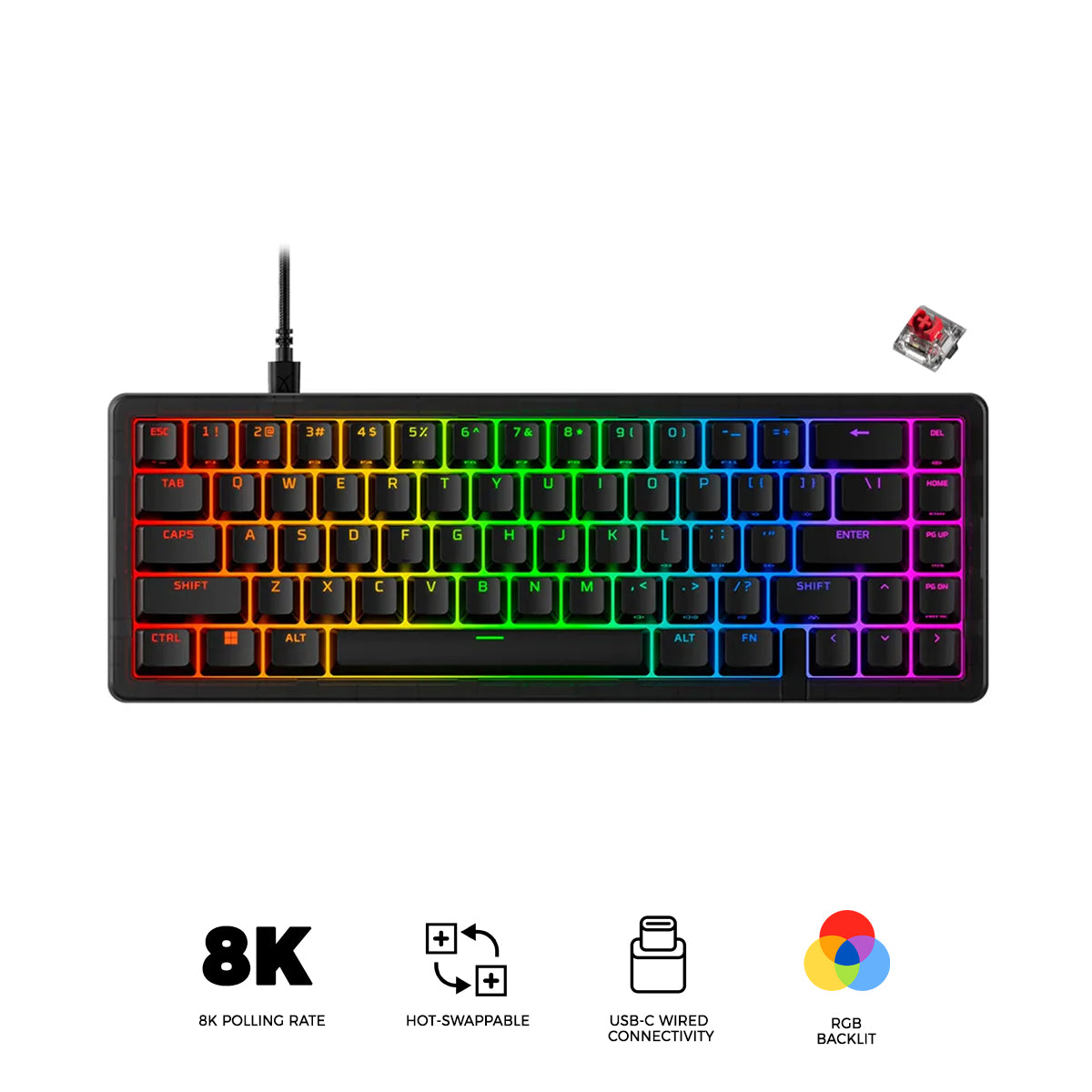 HyperX Origins 2 65 RGB Hot-Swappable Wired Mechanical Gaming Keyboard