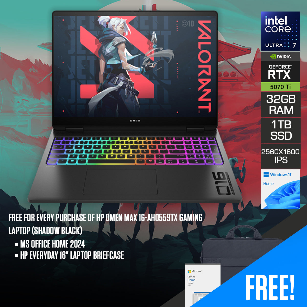 HP Omen Max 16-ah0559TX Gaming Laptop (Shadow Black) | Datablitz