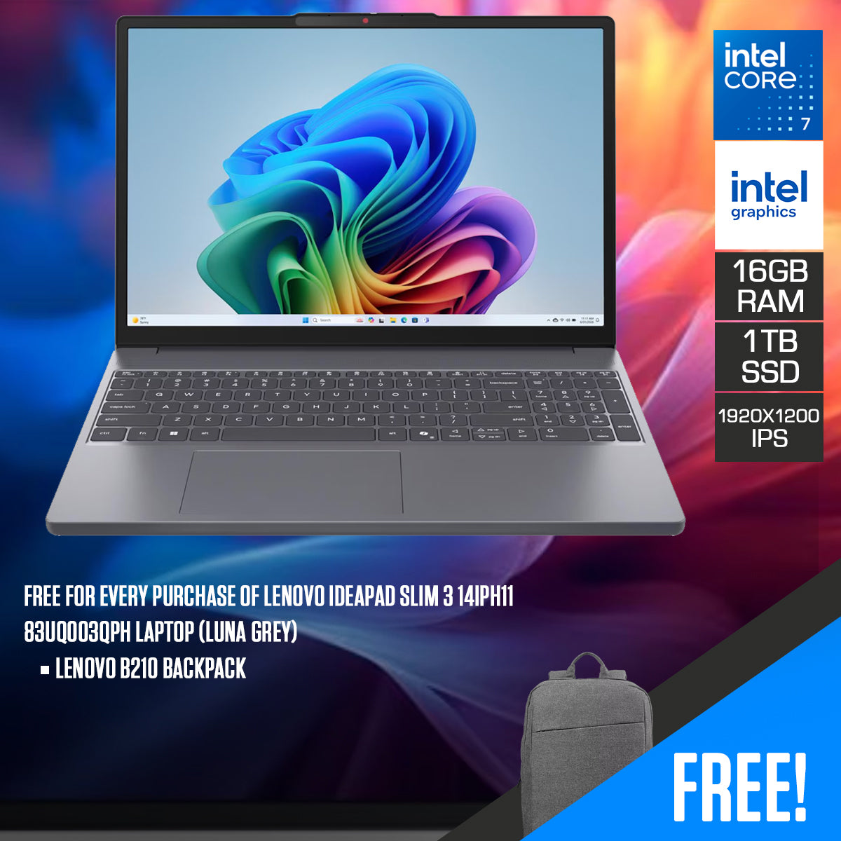 Lenovo IdeaPad Slim 3 15IWC11 83RR00LHPH Laptop (Luna Grey)