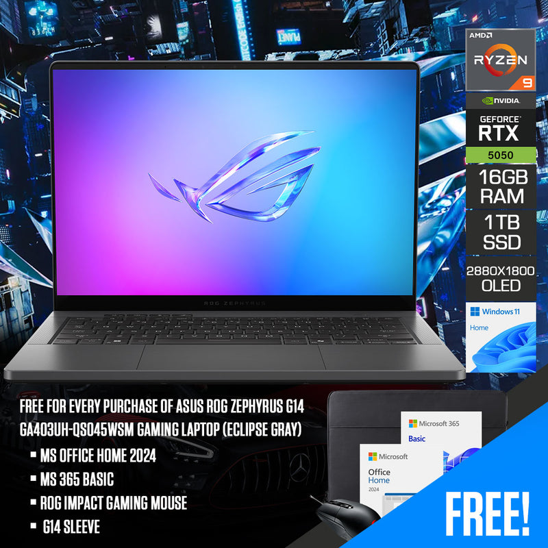 Asus ROG Zephyrus G14 GA403UH-QS045WSM Gaming Laptop (Eclipse Gray)