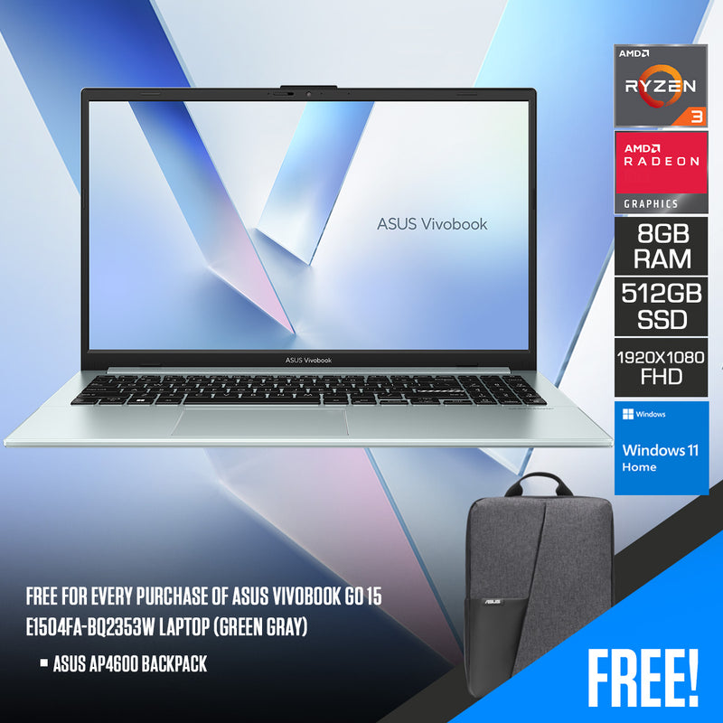 Asus Vivobook Go 15 E1504FA-BQ2353W Laptop (Green Gray) 