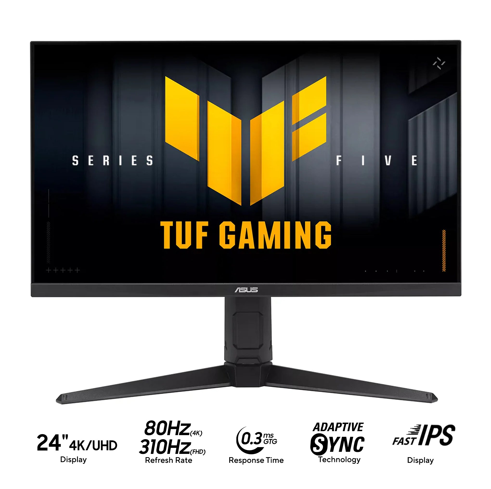 ASUS TUF Gaming VG27UQEL5A 27" 4K (3840x2160) Dual Mode (4K 80Hz or FHD 310Hz) 1ms GTG 0.3ms (min.) IPS Gaming Monitor With Tilt Adjustment