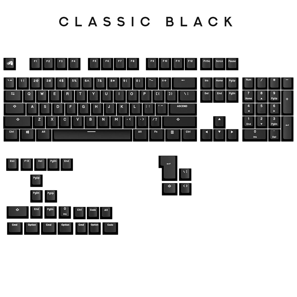 Glorious GPBT Basics Keycaps 130 Keys (Classic Black, Potion Pink, Epic Purple, Revive Red)