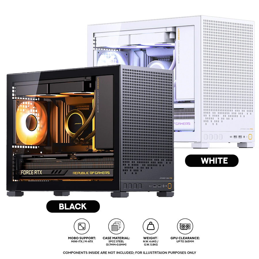 Jonsbo D32 Pro M-ATX Computer Case (Black, White)