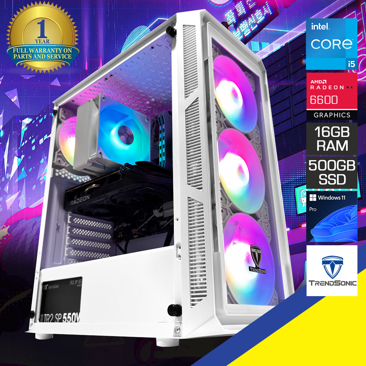 Alpha Hermes White Desktop Gaming PC