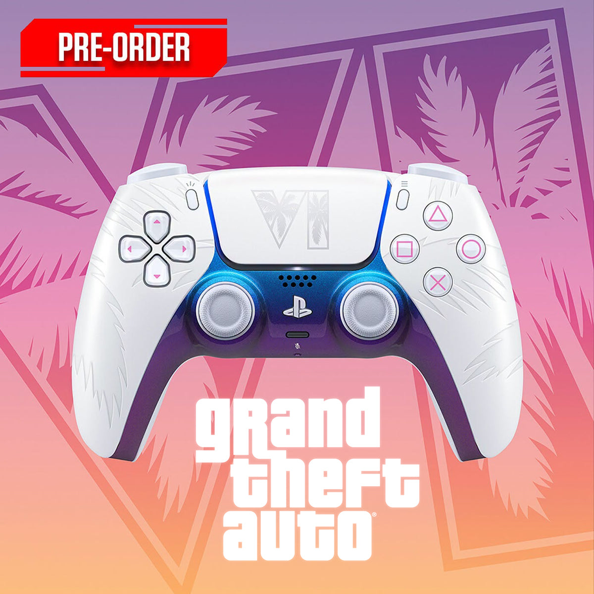 PS5 DualSense Wireless Controller Grand Theft Auto VI White Limited Edition