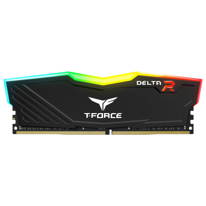 TeamGroup T-Force Delta RGB DDR4 8GB (1x8GB) 3200MHz CL16-18-18-38 1.35V Gaming Desktop Memory (Black, White)