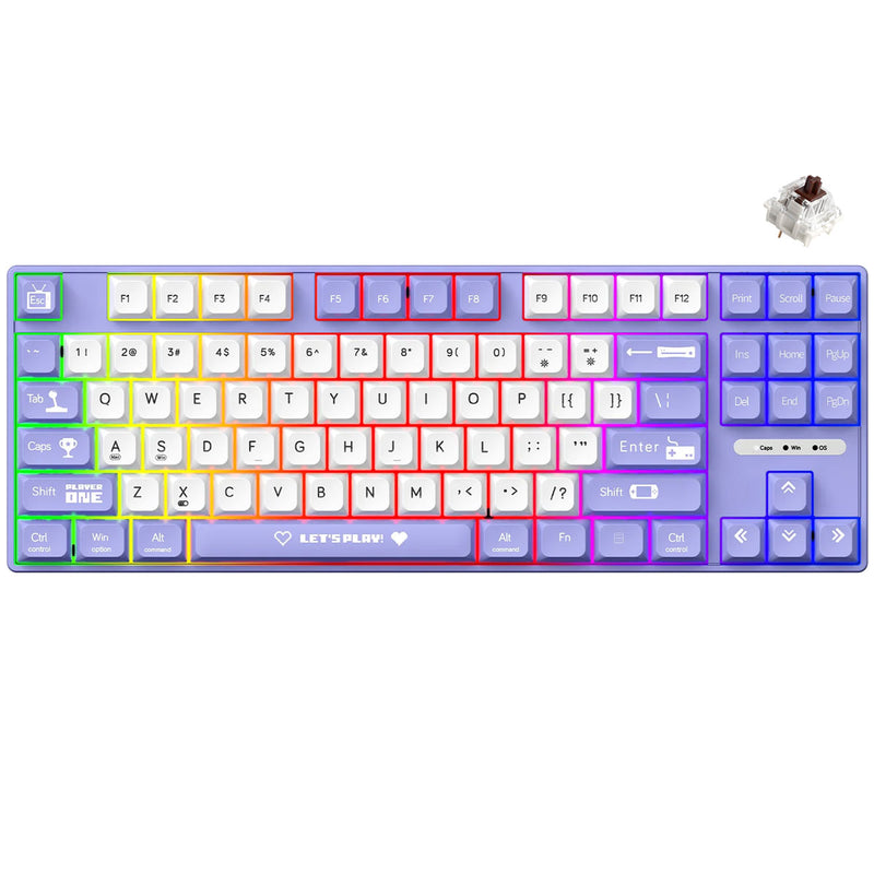 Ajazz AK870MC RGB Wired 87-Keys TKL Gasket-mounted Hot Swappable Mechanical Keyboard