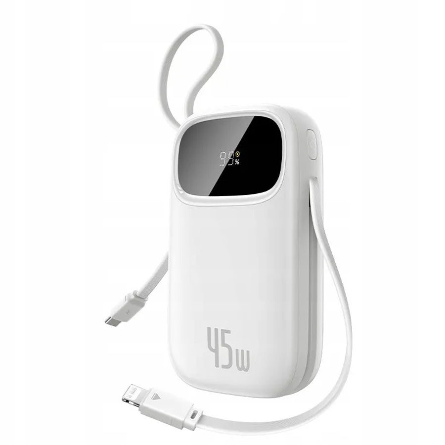 Baseus EnerFill FC31 Qpow 3 Digital Display Power Bank with Built-in USB-C + iP Cable 20000mAh 45W