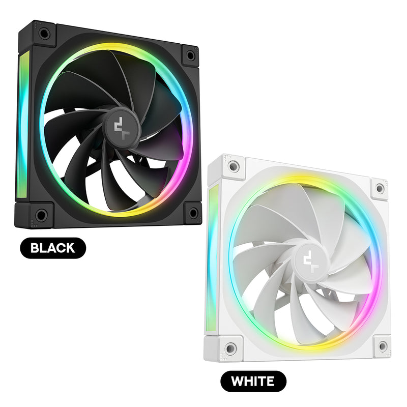 DeepCool FL12R Single 120mm Unique ARGB Fan (Black, White)