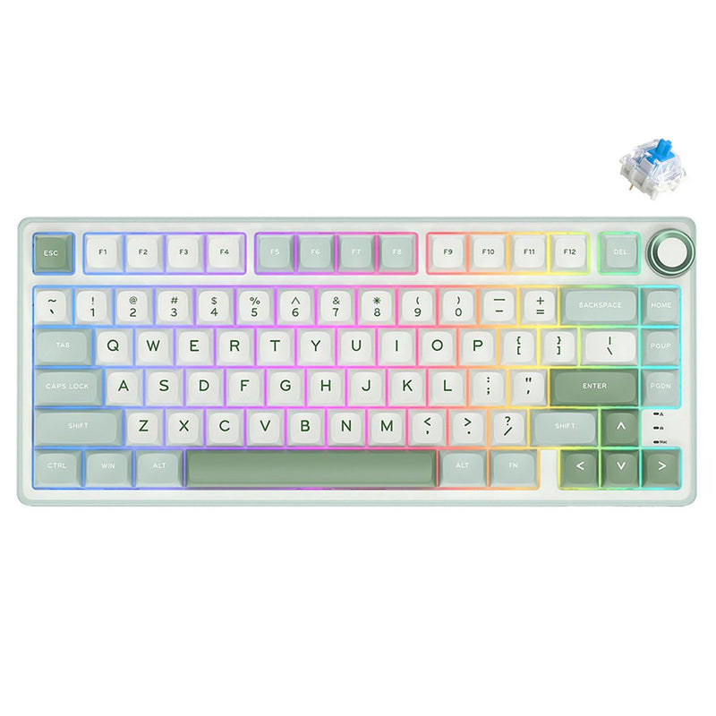 Royal Kludge R75 QMK Single-Mode RGB 81 Keys Hot-Swappable Mechanical Keyboard Sky Cyan