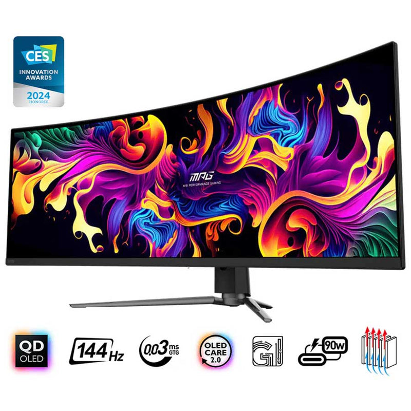 MSI MPG 491CQP QD-OLED 49" DQHD (5120x1440) 144Hz 0.03MS (GTG) Curved Gaming Monitor | DataBlitz