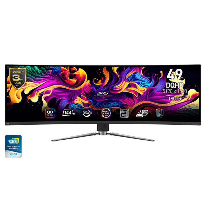 MSI MPG 491CQP QD-OLED 49" DQHD (5120x1440) 144Hz 0.03MS (GTG) Curved Gaming Monitor | DataBlitz