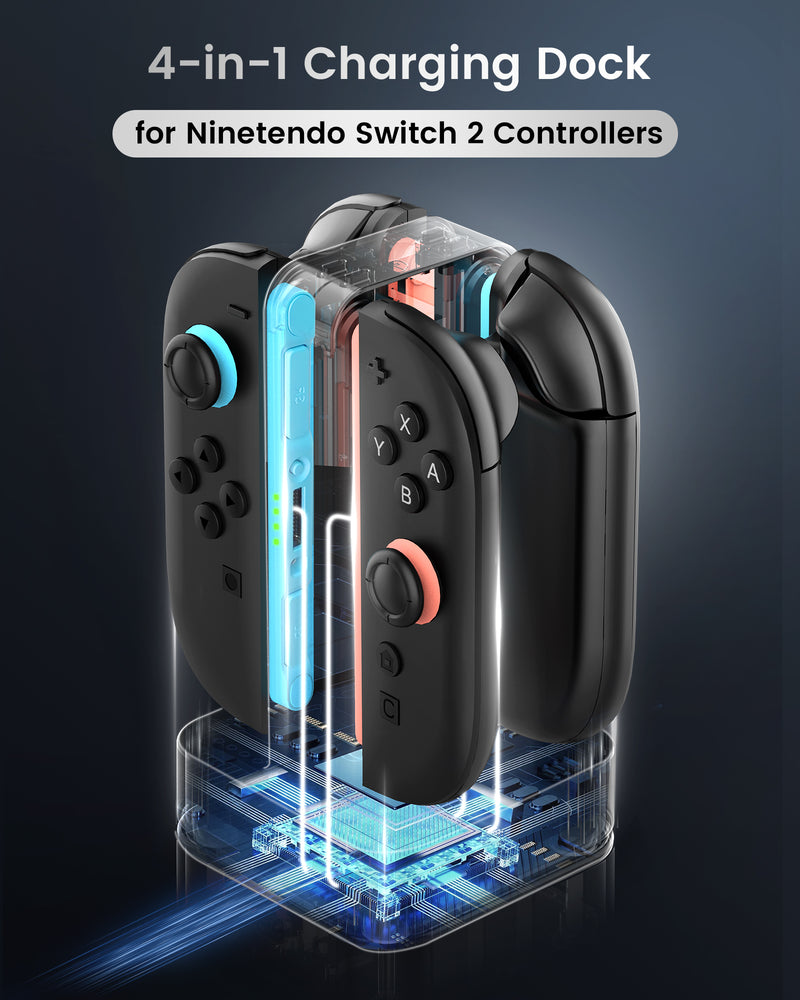 4-in-1 Square RGB Charging Station for Nintendo Switch 2 Joy-Pad