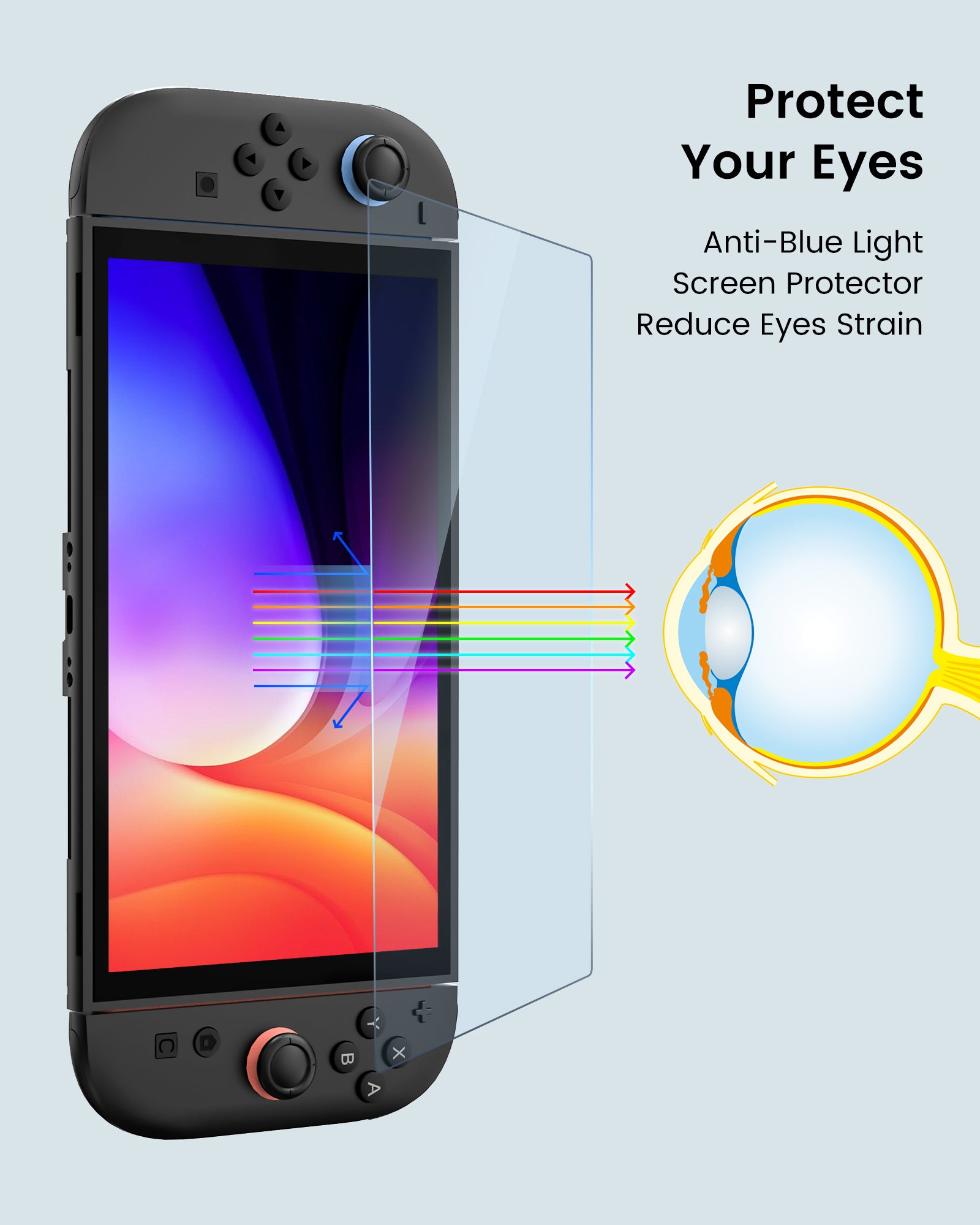 Transnovo Tempered Glass Blue Light Screen Protector 2-Pack with Installation Tool for Nintendo Switch 2 (NS2-SP03)