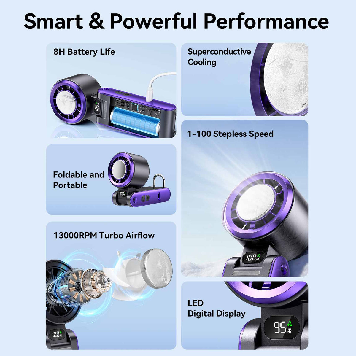 Vention Handheld Foldable High-Speed Cooling Fan
