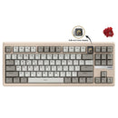 Ajazz QS87 Max RGB Tri-Mode 87-Keys Aluminum CNC Case Hot-Swappable Mechanical Keyboard (Grey/White) (Flame Red V2 Switch)