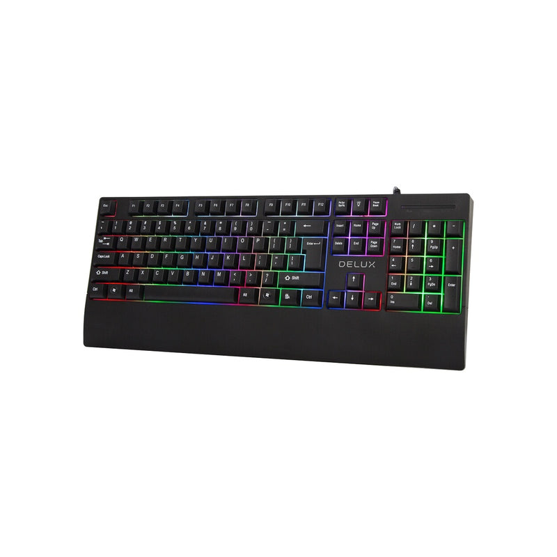 Delux K9852U 104-Keys Membrane Wired Gaming Keyboard